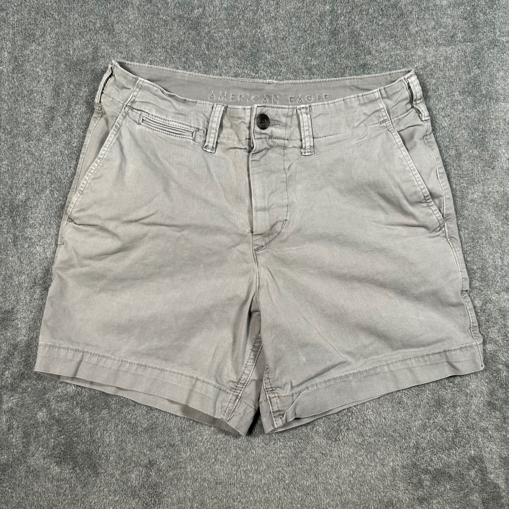 American Eagle Shorts Chino Next Level Flex Gray Flat 5" Inseam Mens Size 30